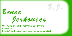 bence jerkovics business card